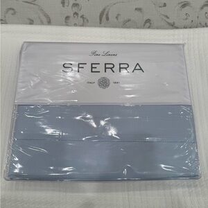 SFERRA LEONARDO PERCALE 3-PIECE KING DUVET COVER SET IN BLUE MADE IN ITALY